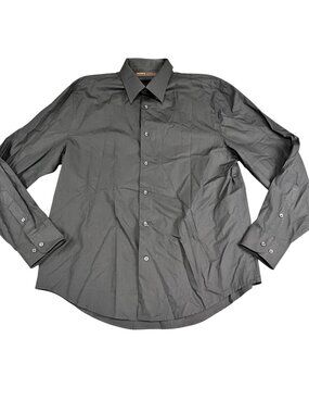 Perry Ellis Mens Black Long Sleeve Dress Shirt XL